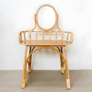 Top Product Rattan Dressing Table Natural Bamboo Dressing Tables Vintage <b>Makeup</b> <b>Vanity</b> Furniture - Product Image 2