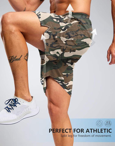 Shorts de sport décontractés en coton pour hommes, personnalisables, pour l'été, avec taille élastique, tricotés à l'avant, séchage rapide, fermeture à cordon de serrage, taille haute - Product Image 6