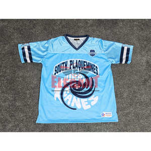 Maillot de football américain surdimensionné en tissu mesh, imprimé par sublimation, pour adulte, col en V, manches courtes. - Product Image 1