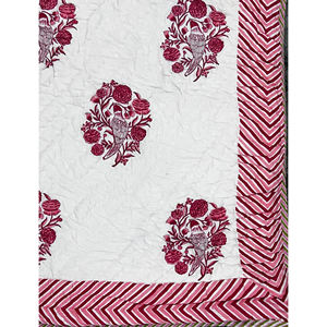 Couette double réversible en coton 100% imprimée à la main, style vintage, écologique, avec motif floral, pour la maison et l'hôtellerie - Product Image 2