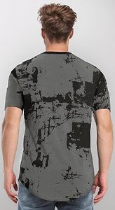 เสื้อยืดคอกลมแขนสั้นทรงปกติสำหรับผู้ชาย พิมพ์ลายสกรีนสีเทาดำ ผ้าเจอร์ซีย์ลำลอง ระบายอากาศได้ดี แห้งเร็ว น้ำหนัก 220 กรัม - Product Image 2