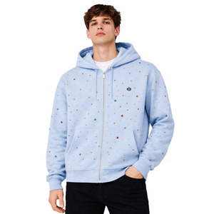 เสื้อฮู้ดผ้าฝ้ายฟลีซปักลายเพชรแบบเต็มตัว ซิปยาวทรงโอเวอร์ไซส์ สตรีทแวร์ สกรีนโลโก้ได้ ผ้าหนา น้ำหนักมาก สั่งซื้อขั้นต่ำน้อย จัดส่งจำนวนมาก - Product Image 1