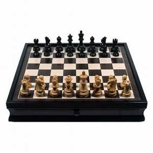 Juego de Ajedrez de Madera Maciza Hecho a Mano de Primera Calidad - Juego de Mesa de Madera de Estilo Antiguo con Compartimento de Almacenamiento, Juego de Ajedrez para Regalo Corporativo - Product Image 1