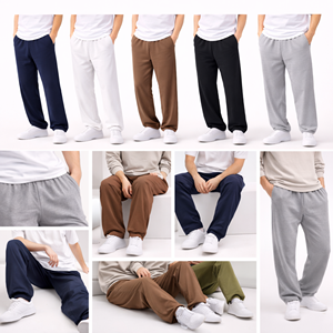 Pantalones Casuales de Algodón 100% Puro al por Mayor – Estilo Urbano Cómodo con Logotipo Personalizado, Diseño Plano Más Vendido - Product Image 1