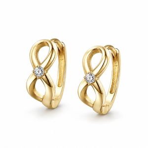 Dainty 18K Gold Plated Twist <b>Earrings</b> with Sparkling Zirconia , 925 Silver Hoop <b>Earrings</b> for Girls Gifts - Product Image 4