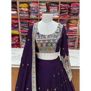 Conjunto elegante de Lehenga Choli para mujer de diseñador para fiesta - Product Image 2