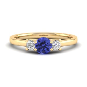 Bagues de fiançailles REYES en argent sterling 925 de haute qualité avec pierre précieuse tanzanite ronde de 0,5 carat et moissanite, bijoux fins - Product Image 6