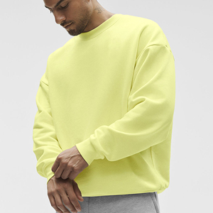 Sweat-shirt à col rond pour homme, en coton uni, avec logo personnalisé, style streetwear - Product Image 3