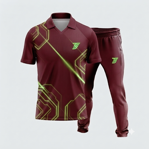 Uniforme de Cricket Personalizado con Nombre de Equipo, Impresión Digital, 100% Poliéster, Unisex, Cintura Elástica, Manga Corta, Cuello Camisero - Product Image 6