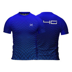Men's Custom Printed Seamless Lightweight <b>Compression</b> Gym Jersey Quick Dry Four Way Stretchable Skinny Fit Half Sleeves Shirt - Product Image 1