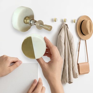 Modern <b>White</b> Bone Horn and Wood Cabinet <b>Knob</b> with Brass Base for Cabinets Drawers Wardrobes - Product Image 4