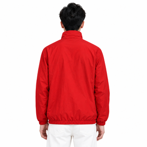 Men's Red White Solid Winter <b>Racer</b> <b>Jacket</b> Full Zip Stand Collar Lightweight Casual Sports Streetwear Outdoor Track - Product Image 6
