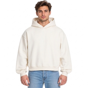 เสื้อฮู้ดดี้โอเวอร์ไซส์ผ้าฝ้าย 100% พิมพ์ลายตกแต่งตามสั่งสำหรับผู้ชาย สไตล์สตรีทแวร์ทรงหลวม พร้อมลายศิลปะโดดเด่นที่อก - Product Image 3