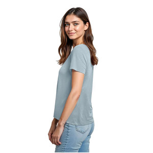 Camiseta de Algodón 100% Estampada para Mujer - Linda Camiseta de Verano Ecológica con Cuello Alto de Secado Rápido y Transpirable para Uso Diario Básico - Product Image 5