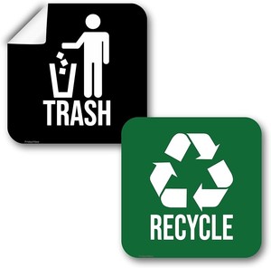 Etiquetas de Reciclaje Personalizadas para Contenedores de Basura, Etiquetas de Vinilo Impermeables para Reciclaje y Basura, Calcomanías para Clasificación de Residuos en Interiores y Exteriores - Product Image 4