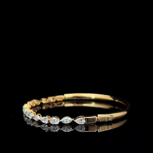 Fancy Shape Lab Created Diamond <b>Cuff</b> Bangle Solid Gold Fine Jewelry 925 Sterling <b>Silver</b> Women Open Wristband Wholesale Factory - Product Image 2