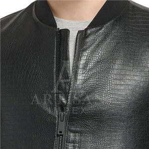 Veste en cuir pour homme, design personnalisé, couleur unie, style streetwear, pour un look élégant - Product Image 6