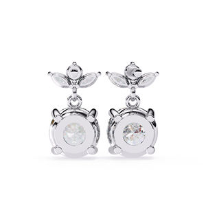 Pendientes colgantes de moissanita redonda de 6.3mm, pendientes de moissanita marquise en racimo, pendientes de moissanita marquise de 3.2×1.6mm, plata 925 - Product Image 5