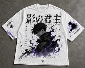 เสื้อยืดบาสเก็ตบอลลายอนิเมะผู้ชาย พิมพ์ลายแบบซับลิเมชั่น ทรงโอเวอร์ไซส์ สไตล์สตรีท แขนสั้น คอกลม ระบายอากาศได้ดี สีม่วง ดำ เหลือง - Product Image 2