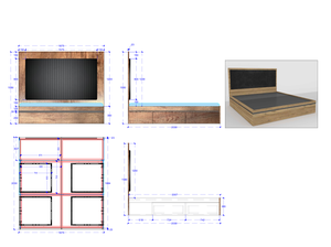 Modern <b>Bed</b> <b>Frame</b> with Storage Headboard for Bedroom Durable Stylish Wooden Look Furniture King Queen Size Premium Quality - Product Image 2