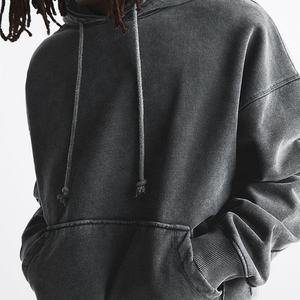 Sweat à capuche Boxy Vintage Wash pour homme, 100% Coton, Coupe Oversize, Épaules Tombantes, Streetwear, Pull épais en Molleton Bouclette Français, Modèle Uni - Product Image 3