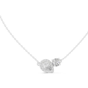 Pendentif en or blanc 14 carats avec diamants de laboratoire en forme de poire et ronds pour femmes |   Vêtements de tous les jours |   Nouveau diamant cultivé - Product Image 1
