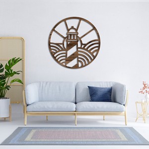 Arte de Pared de Faro Hecho a Mano en Madera de Mango - Decoración de Pared de Madera al por Mayor - Product Image 3