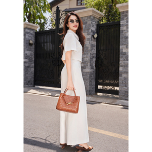 Women's Elegant <b>White</b> High Waist Straight Leg Tailored Casual Office <b>Trousers</b> Flap Pocket Detail Anti-static/Anti-Wrinkle Zipper - Product Image 4