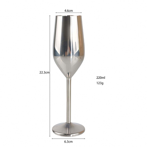 Gobelet à champagne en acier inoxydable, coupe à cocktail en métal pour la maison, utilisation en restaurant et en cuisine - Product Image 4