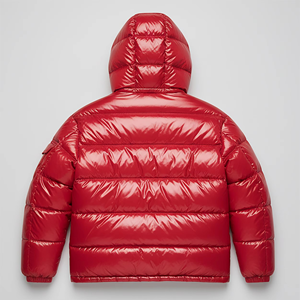 Custom Logo Men's Glossy Hooded Puffer Jacket Waterproof Shiny Winter <b>Bubble</b> <b>Coat</b> Thick Warm Windproof Outerwear - Product Image 6