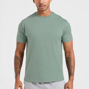 Fabricants de t-shirts OEM, t-shirts personnalisés pour hommes en coton 100% avec logo sur le devant, manches courtes, col rond, décontractés, respirants, à séchage rapide, pour le fitness - Product Image 3