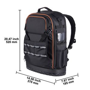 Heavy-Duty 65-Pocket Electric <b>Tools</b> <b>Storage</b> Organizer Backpack with Laptop Compartment Molded Base - Product Image 5