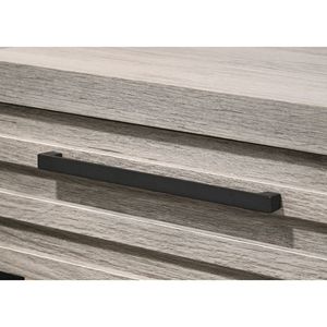 Comodino in legno contemporaneo grigio alveare con Base in metallo solo comodino formato - Product Image 4