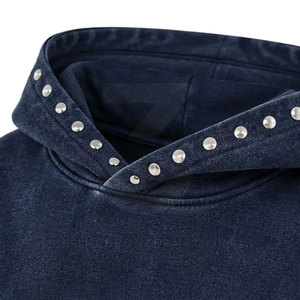 Professional Apparel Manufacturer Winter Casual Breathable Acid Wash Women <b>Rhinestone</b> Hoodies Premium 100% Cotton <b>Fabric</b> Factory - Product Image 5