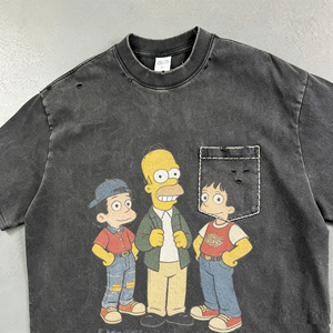 เสื้อยืดสตรีทแวร์แบบสั่งทำพิเศษ 320 GSM ผ้าฝ้ายคุณภาพสูง ตกแต่งด้วยโซ่โลหะ ทรงบ็อกซี่ - Product Image 3