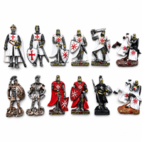 Autocollant de réfrigérateur commémoratif du tourisme européen, chevalier, soldat, armure lourde, aimant tridimensionnel, autocollant de réfrigérateur