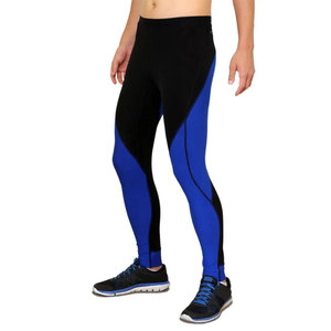 Pantalones de Pesca para Hombre, de Secado Rápido, con Bloques de Color Negro y Azul, Sin Costuras, UPF 50, Leggings de Spandex y Poliéster - Product Image 4