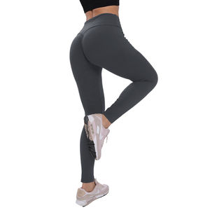 Leggings de fitness taille haute pour femmes, prix de gros, logo personnalisé, taille adulte, vêtements de sport respirants en nylon et élasthanne, noirs, pour l'entraînement - Product Image 3