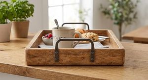 Bandeja de Servir Rústica para Mesa de Cocina, para Carne, Queso, Aperitivos y Presentación en Restaurantes y Hogares, Bandeja Decorativa de Madera para el Hogar - Product Image 2
