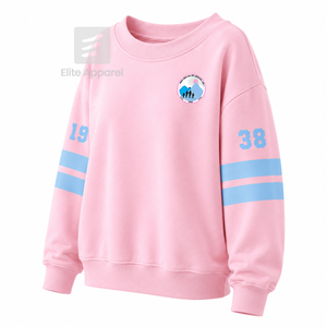 เสื้อสเวตเชิ้ตวาร์ซิตี้แบบมีรูระบายอากาศ Custom Jack & Jill America พร้อมโลโก้ปักด้านหน้า สีฟ้าชมพู แขนยาว สำหรับผู้หญิง - Product Image 2