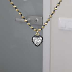 3.0ct Button Back Georgian Cut Collet Set <b>Heart</b> Moissanite Christian Party Pendant 14K Gold Rope Chain Luxury - Product Image 1
