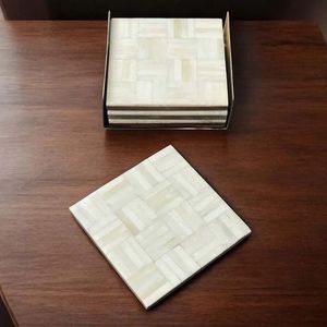 Posavasos Decorativos con Incrustaciones de Hueso para Bebidas, Accesorios Premium para el Hogar y la Recepción con Elegante Artesanía - Product Image 5