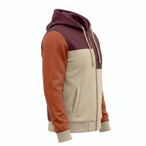 Sudadera con Capucha para Hombre, Diseño Color Block, Cierre de Cremallera, Corte Regular, Informal, para Otoño, Tejido de Poliéster y Algodón, FRENCH TERRY - Product Image 4