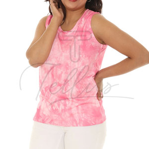 เสื้อกล้ามผู้หญิงแบบไร้ตะเข็บลาย Tie & Dye แห้งเร็ว ระบายอากาศได้ดี ผ้าสเตรช เหมาะสำหรับโยคะ ฤดูใบไม้ผลิ สวมใส่สบายๆ ลาย Tie & Dye - Product Image 3