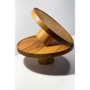 Soporte de madera para tartas, diseño elegante, bandeja de madera de acacia para servir tartas y postres, expositor de postres. - Product Image 3