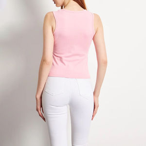 Camiseta sin mangas de algodón acanalado de alta calidad para mujer 2026, tops de algodón de punto acanalado de alta calidad con etiqueta privada - Product Image 2