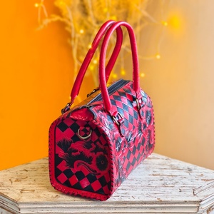 Bolsa de Viaje de Piel Auténtica Venus Leathers, Casual, de Lujo, Ligera, con Cierre y Patrón de Letras, de Poliéster, para Mujeres y Niñas - Product Image 2