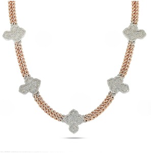 Cadena Cubana Miami de 7MM y 20 Pulgadas, Chapada en Oro, con Diamantes de Imitación VVS Moissanite, Collar Unisex de Lujo para Boda - Product Image 1