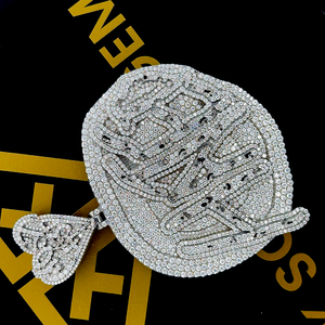 Pendentif initial personnalisé pour enfants, style Hip Hop, en Moissanite, Argent Sterling 925 plaqué Rhodium, Bijoux Ice - Product Image 4