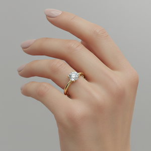 Anillo de Compromiso con Diamante Cultivado en Laboratorio Stonewels, Oro de 14K, Corte Solitario, Engaste de Puntas, Joyería de Lujo Personalizada y Certificada - Product Image 5